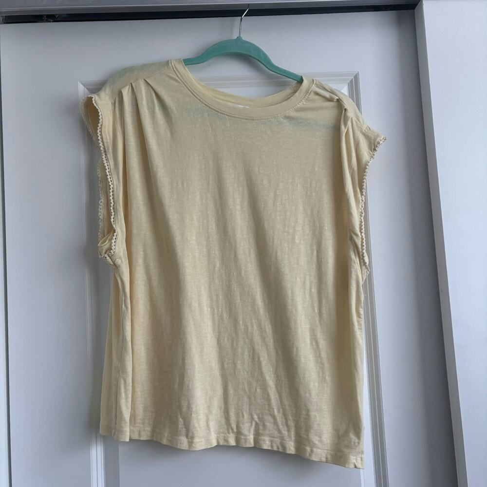 Sundry Anthropologie Yellow Muscle Top Sz 4 Basic Lightweight Summer Cotton - Picture 2 of 6